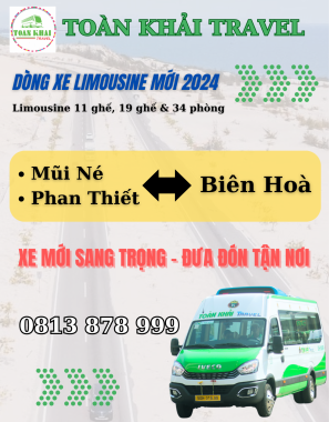 Du lịch Mũi Né/Phan Thiết từ Biên Hòa: Nâng tầm trải nghiệm cùng limousine Toàn Khải Travel